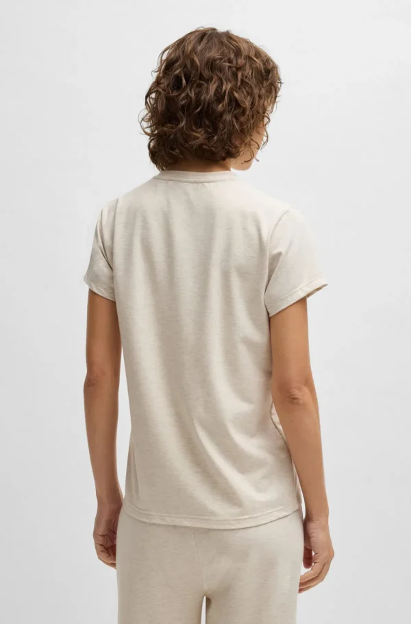 MULHER HUGO BOSS Pijamas E Loungewear>T-shirt De Pijama Em Modal Elástico Com Logótipo Estampado