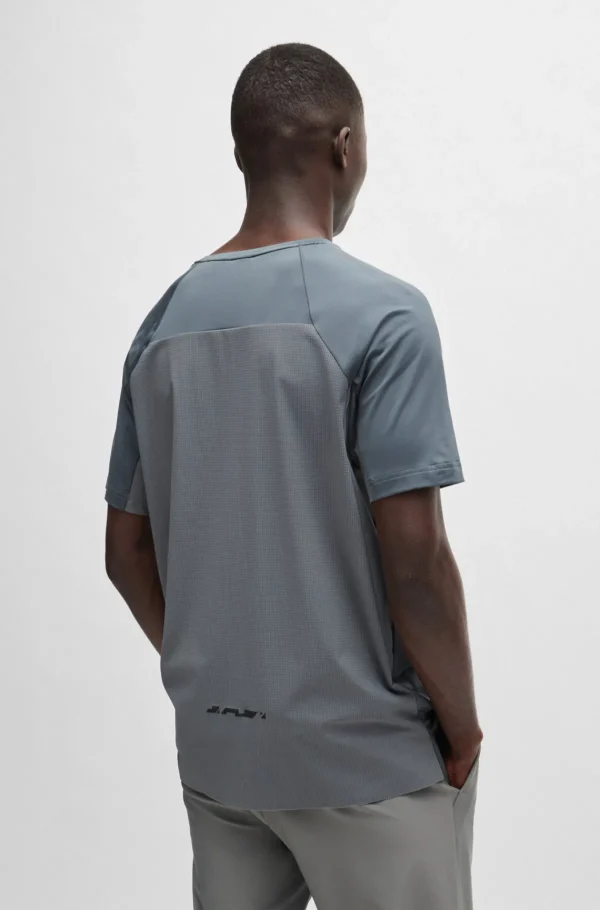 HUGO BOSS T-Shirts>T-shirt Elástica De Alto Desempenho Em Materiais Mistos