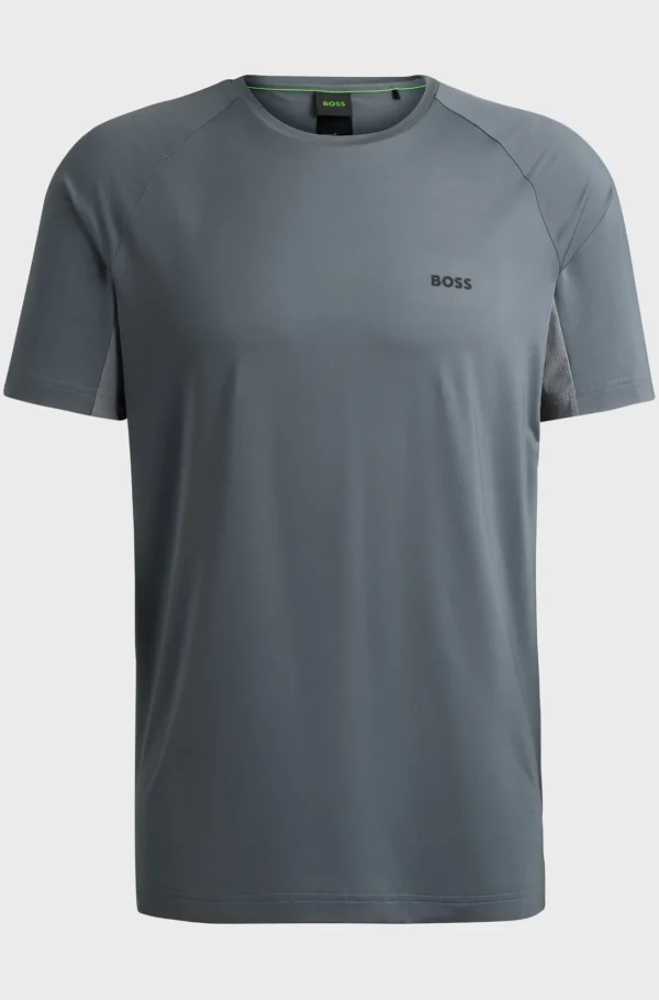 HUGO BOSS T-Shirts>T-shirt Elástica De Alto Desempenho Em Materiais Mistos