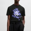 HUGO BOSS T-Shirts>T-shirt Em Jersey De Algodão Com Arte E Logótipo