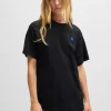 MULHER HUGO BOSS T-Shirts E Tops>T-shirt Em Jersey De Algodão Com Emblema Com Logótipo