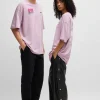 HUGO BOSS T-Shirts>T-shirt Em Jersey De Algodão De Ajuste Grande Com Gráficos Sazonais