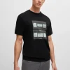 HUGO BOSS T-Shirts>T-shirt Em Jersey De Algodão Com Estampado Inspirado Na Música