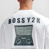 HUGO BOSS T-Shirts>T-shirt Em Jersey De Algodão De Ajuste Grande Com Arte Da Nova Estação