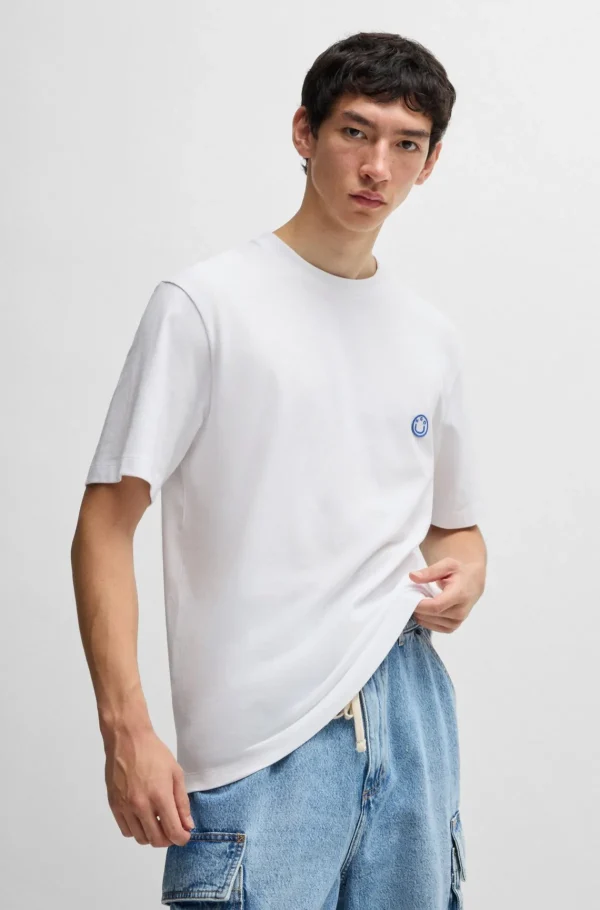HUGO BOSS T-Shirts>T-shirt Em Jersey De Algodão Com Logótipo