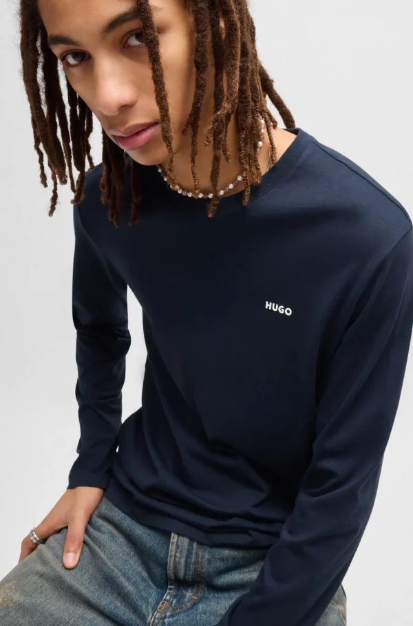 HUGO BOSS T-Shirts>T-shirt Em Jersey De Algodão Com Logótipo Estampado