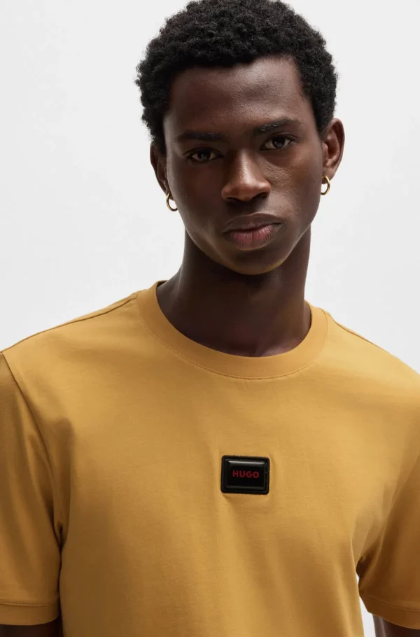 HUGO BOSS T-Shirts>T-shirt Em Jersey De Algodão Com Logótipo Gelatinoso
