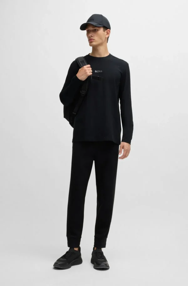 HUGO BOSS T-Shirts>T-shirt Em Jersey De Algodão Com Logótipo De Efeito Espelhado