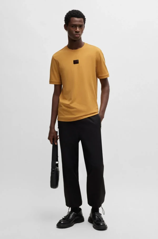 HUGO BOSS T-Shirts>T-shirt Em Jersey De Algodão Com Logótipo Gelatinoso