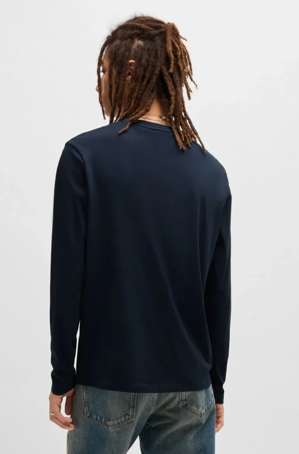HUGO BOSS T-Shirts>T-shirt Em Jersey De Algodão Com Logótipo Estampado