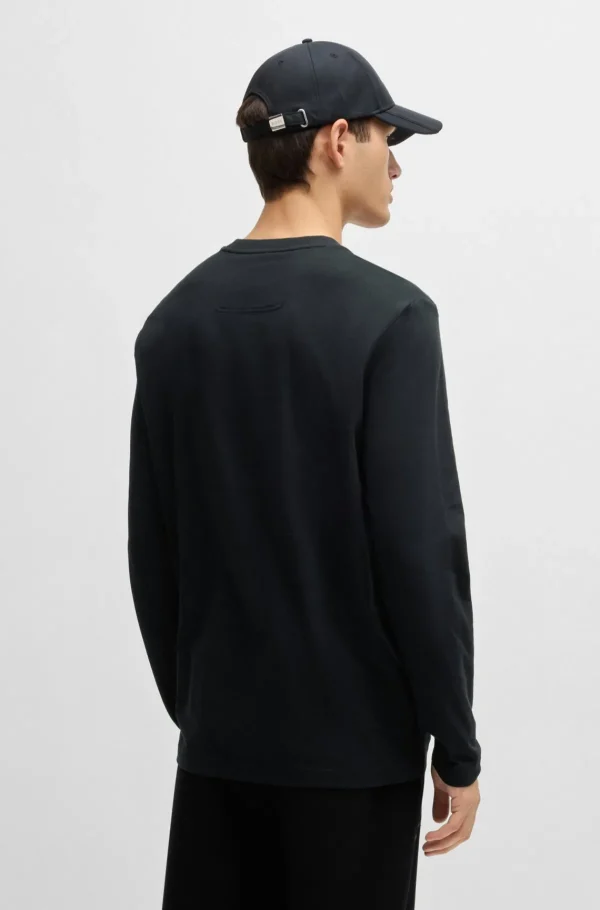 HUGO BOSS T-Shirts>T-shirt Em Jersey De Algodão Com Logótipo De Efeito Espelhado