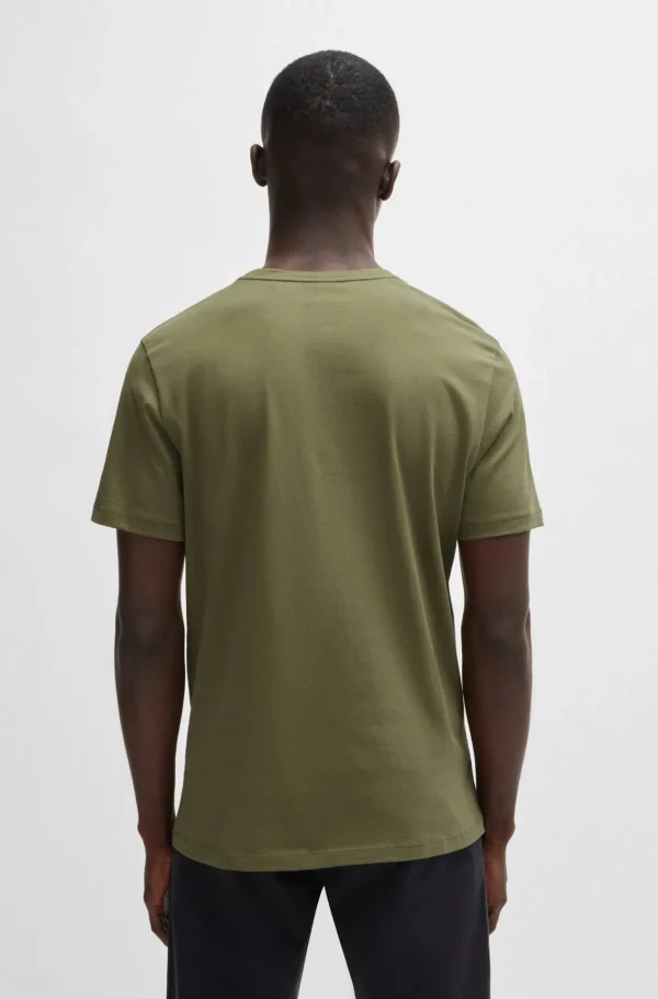 HUGO BOSS T-Shirts>T-shirt Em Jersey De Algodão Com Emblema De Logótipo