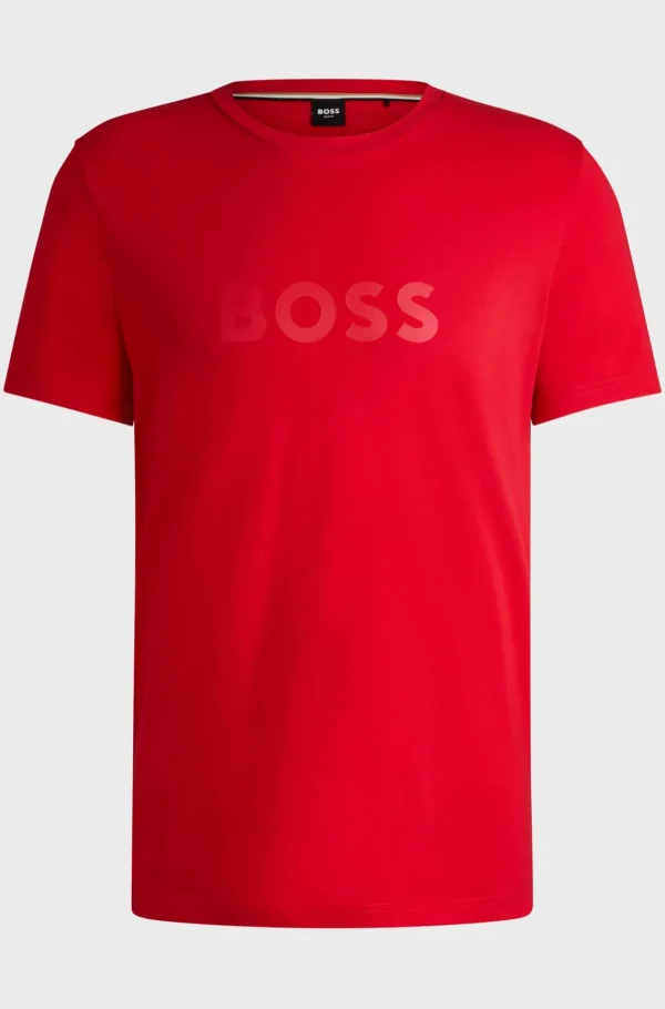 HUGO BOSS Roupa De Praia>T-shirt Em Jersey De Algodão De Ajuste Regular E Proteção UV FPS 50+