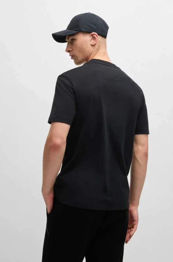 HUGO BOSS T-Shirts>T-shirt Em Jersey De Algodão Com Logótipo De Efeito Espelhado Estampado