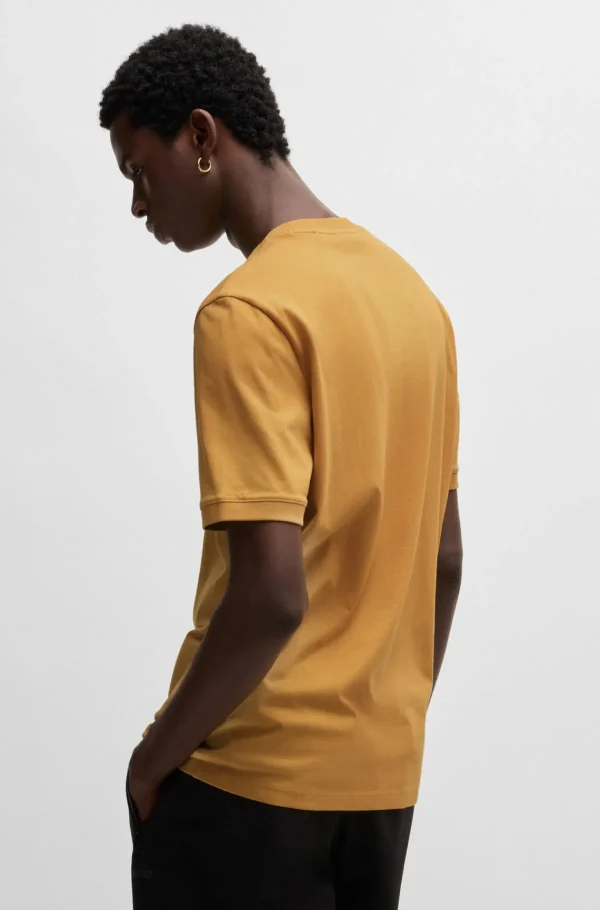 HUGO BOSS T-Shirts>T-shirt Em Jersey De Algodão Com Logótipo Gelatinoso