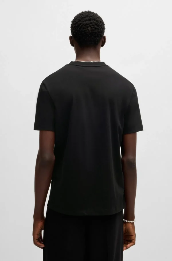 HUGO BOSS T-Shirts>T-shirt Em Jersey De Algodão Com Arte E Logótipo