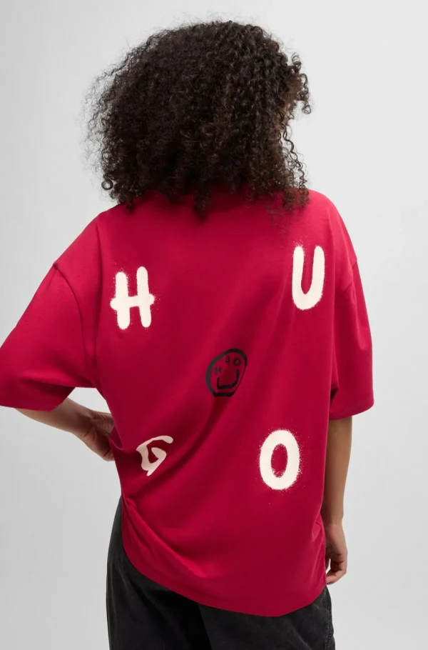 MULHER HUGO BOSS T-Shirts E Tops>T-shirt Em Jersey De Algodão Com Logótipo