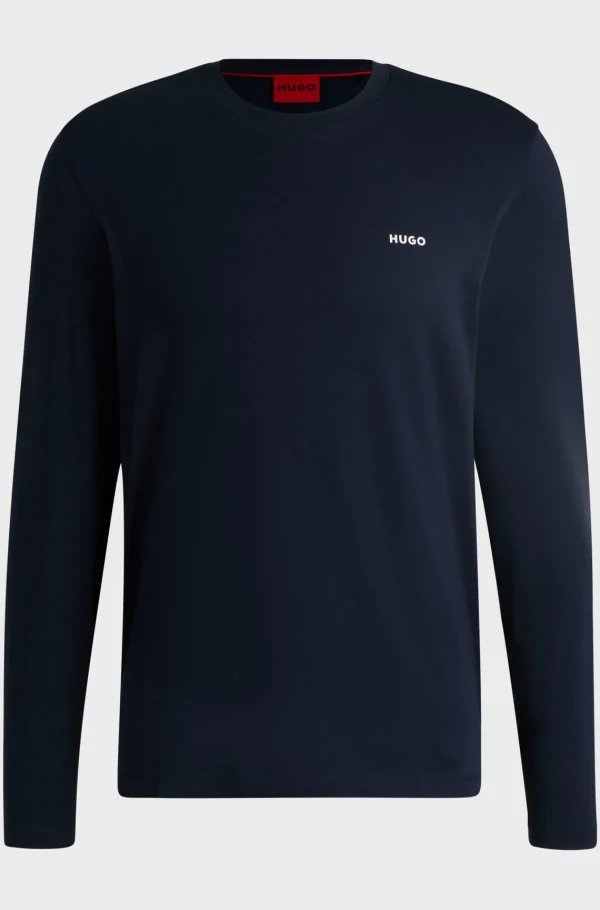 HUGO BOSS T-Shirts>T-shirt Em Jersey De Algodão Com Logótipo Estampado