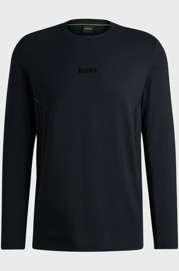 HUGO BOSS T-Shirts>T-shirt Em Jersey De Algodão Com Logótipo De Efeito Espelhado