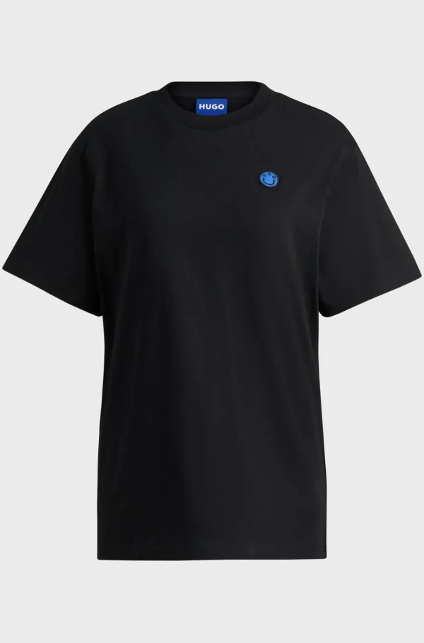 MULHER HUGO BOSS T-Shirts E Tops>T-shirt Em Jersey De Algodão Com Emblema Com Logótipo