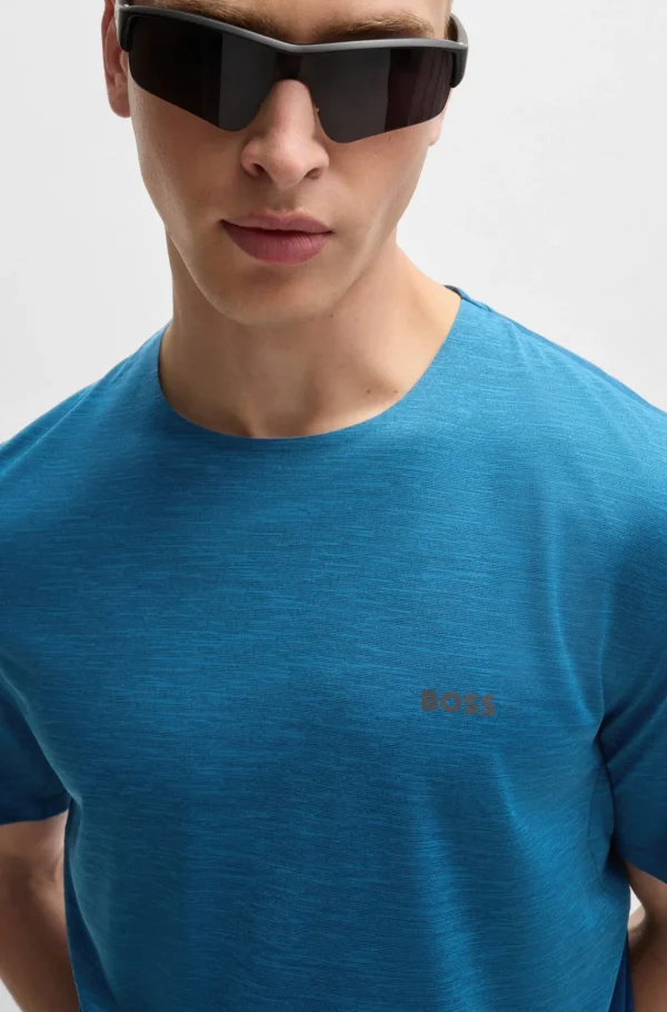 HUGO BOSS T-Shirts>T-shirt Em Jersey Elástico De Secagem Rápida Com Arte Refletora Decorativa