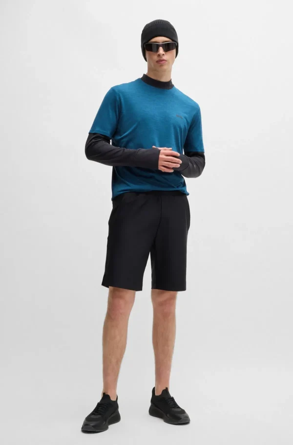 HUGO BOSS T-Shirts>T-shirt Em Jersey Elástico De Secagem Rápida Com Arte Refletora Decorativa
