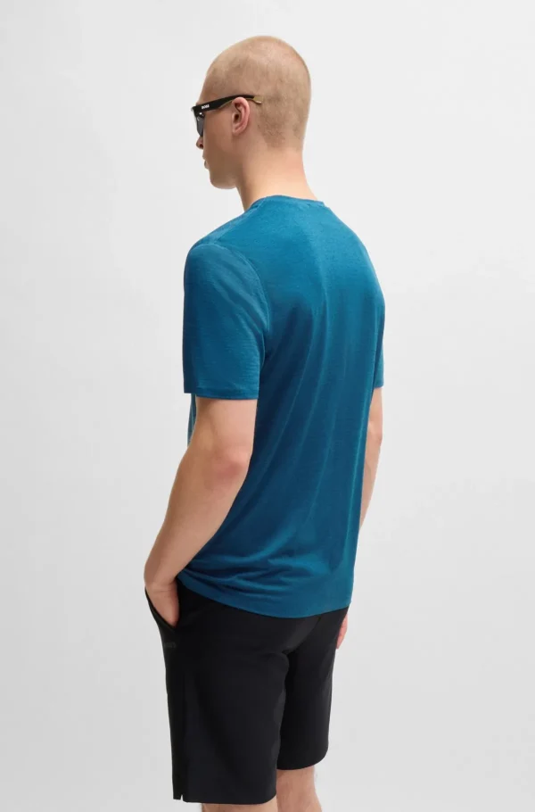 HUGO BOSS T-Shirts>T-shirt Em Jersey Elástico De Secagem Rápida Com Arte Refletora Decorativa