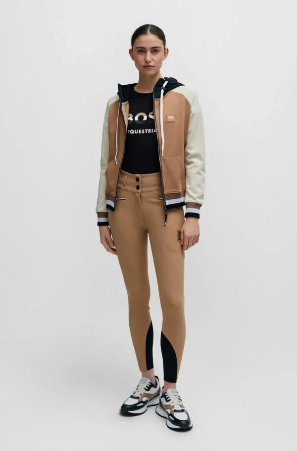 MULHER HUGO BOSS Roupa De Equitação>T-shirt Equestre De Algodão Elástico Com Detalhes De Logótipo