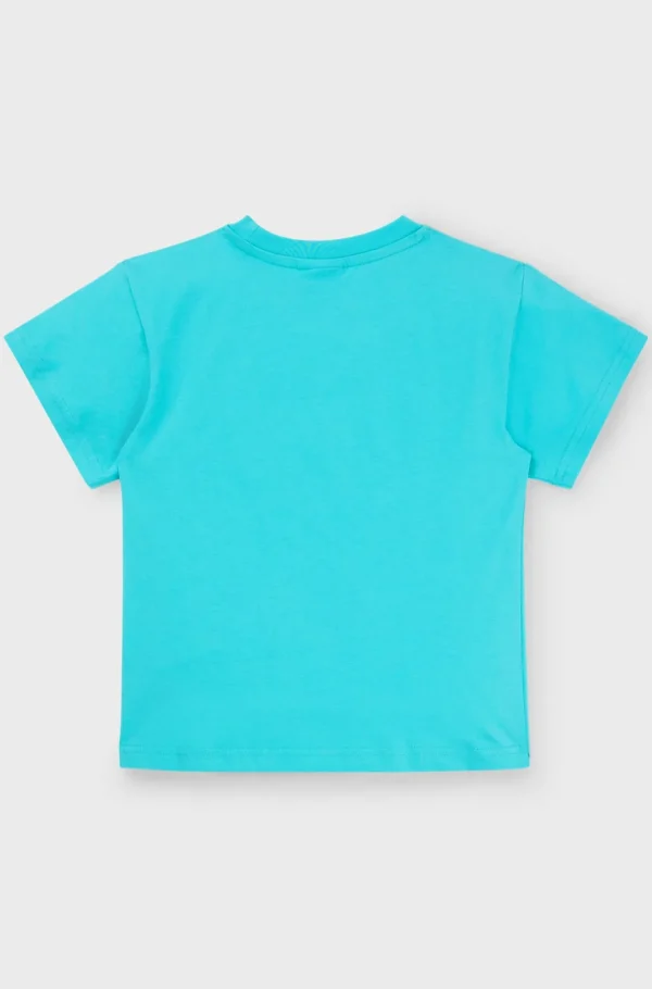 Crianças HUGO BOSS Partes De Baixo Para Rapaz>T-shirt Para Criança De Ajuste Largo Em Algodão Com Logótipo Estampado