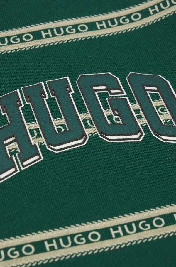Crianças HUGO BOSS Júniores (Idades 4-14)>T-shirt Para Criança Em Algodão às Riscas Com Logótipo De Estilo Varsity
