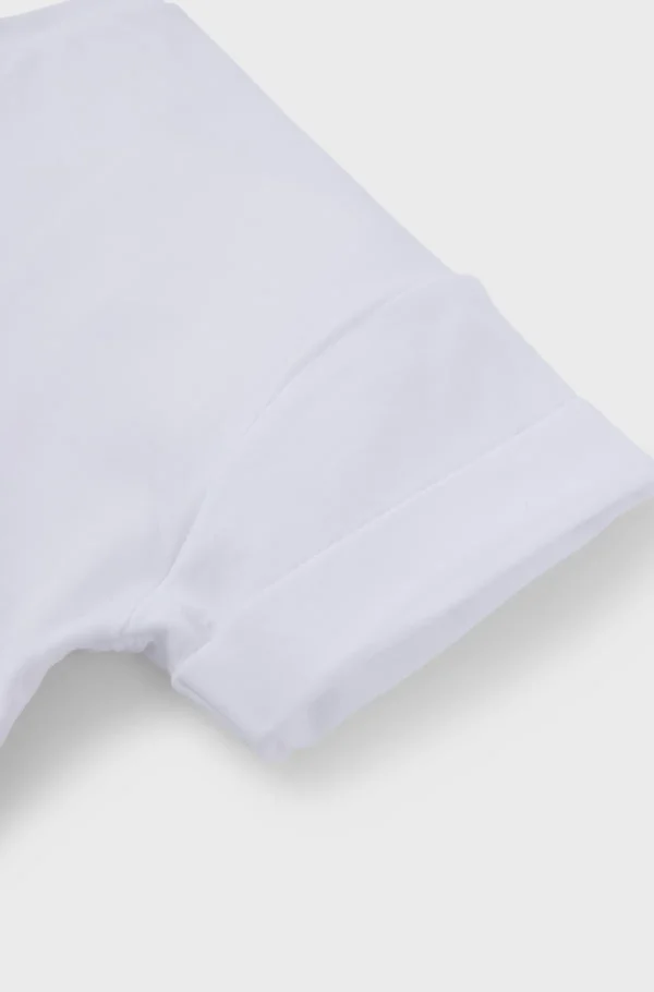 Crianças HUGO BOSS Partes De Cima Para Rapariga>T-shirt Para Criança Em Algodão Elástico Com Logótipo Estampado Brilhante