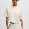MULHER HUGO BOSS T-Shirts E Tops>T-shirt Recortada Em Jersey De Algodão Com Logótipo