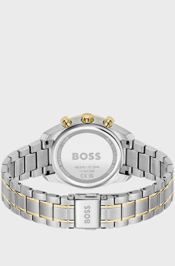 MULHER HUGO BOSS Relógios>Two-tone Watch With Green Dial And Five-link Bracelet