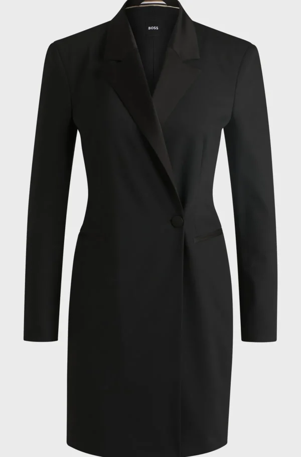 MULHER HUGO BOSS Fatos>Vestido De Estilo Smoking Com Frente Envolvente