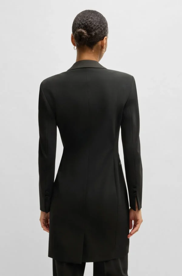 MULHER HUGO BOSS Fatos>Vestido De Estilo Smoking Com Frente Envolvente