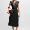 MULHER HUGO BOSS Vestidos E Macacões>Vestido Em Pele Sintética Com Frente Trespassada