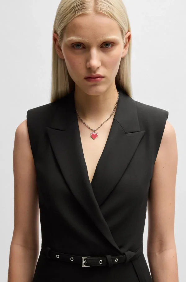 MULHER HUGO BOSS Vestidos E Macacões>Vestido Estilo Blazer Com Cinto Com Fivela