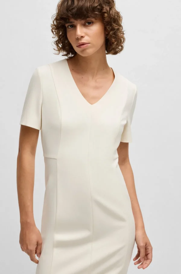 MULHER HUGO BOSS Vestidos E Macacões | Artigos Essenciais>Vestido Formal De Ajuste Slim Em Tecido Elástico